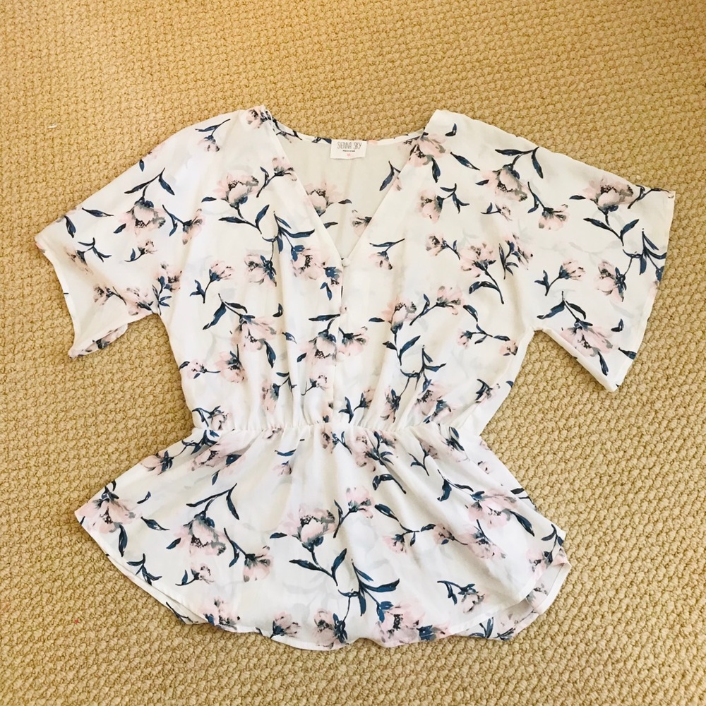 Semi-sheer Babydoll Blouse